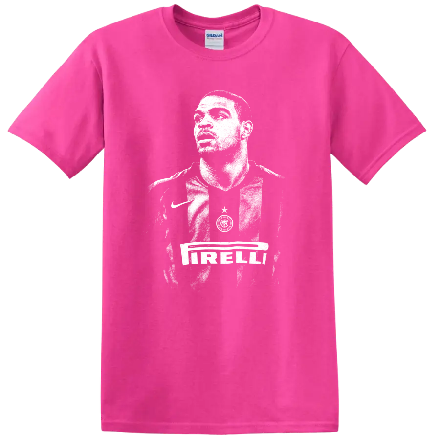 Retro black and white soccer portrait style Adriano Leite Ribeiro T - Safety Pink