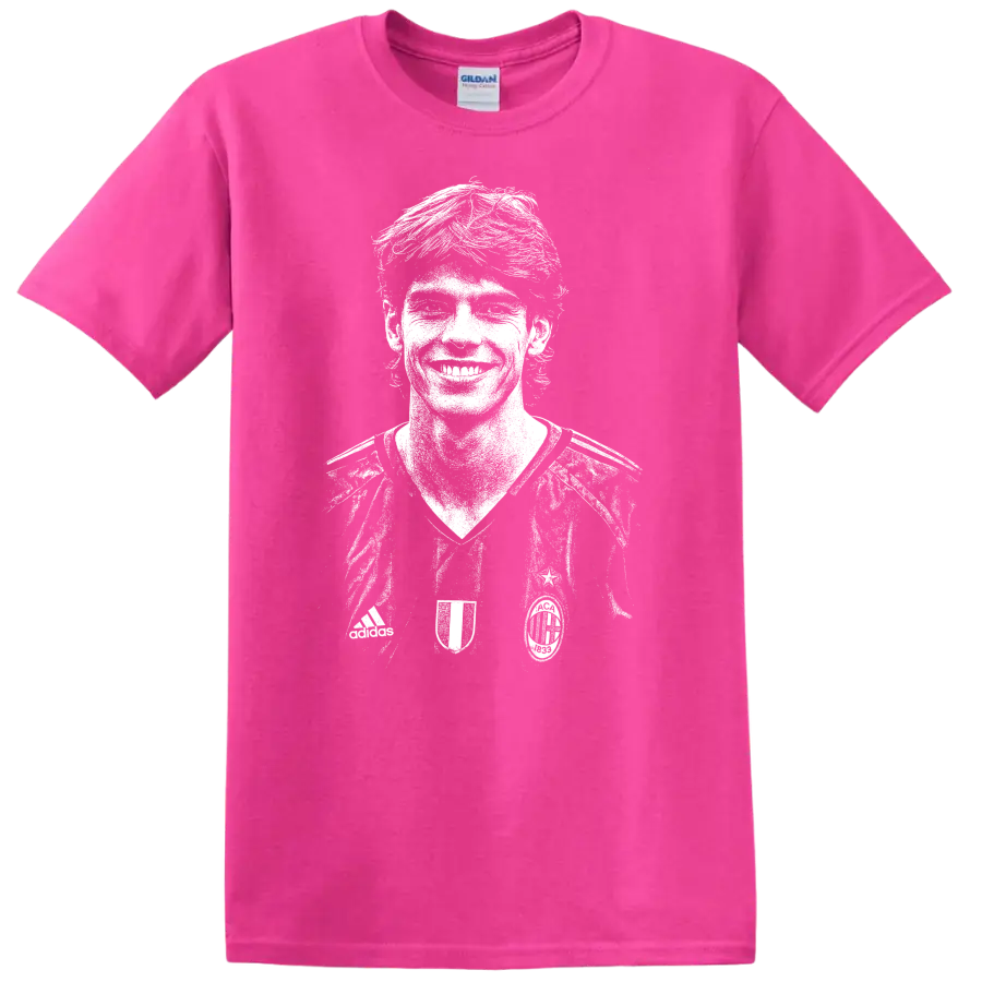 Retro soccer legend portrait of Ricardo Izecson dos Santos Leite T - Safety Pink
