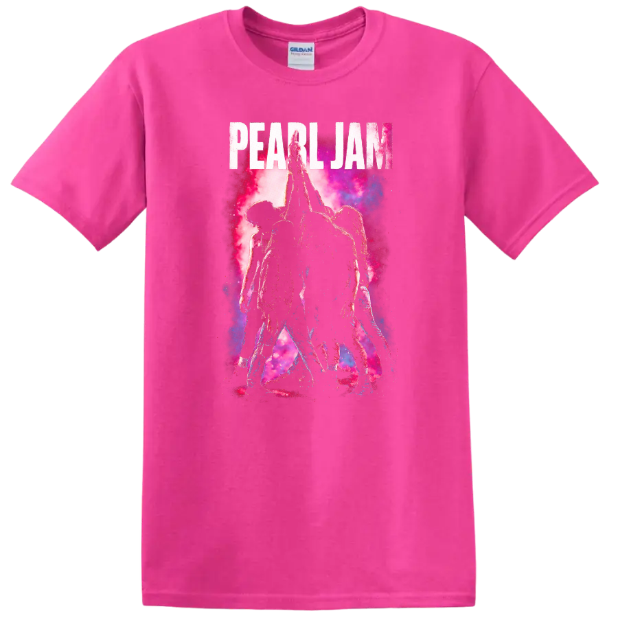 Pearl Jam Retro Rock Heavy Metal Album Style T Shirt - Safety Pink