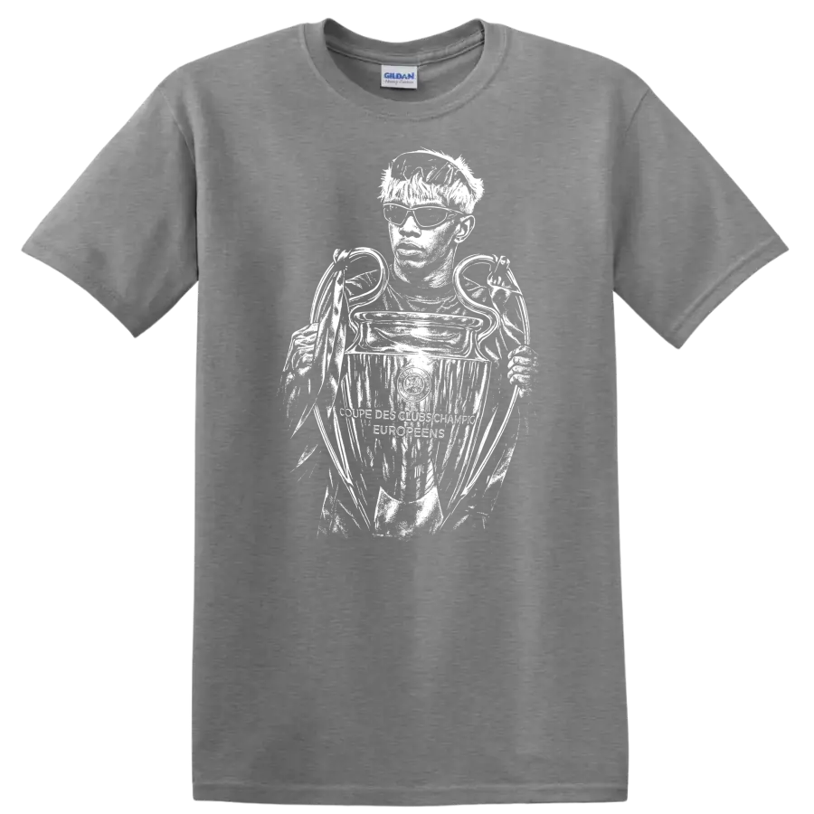 Retro black and white soccer portrait of Lamine Yamal style - Sport Grey