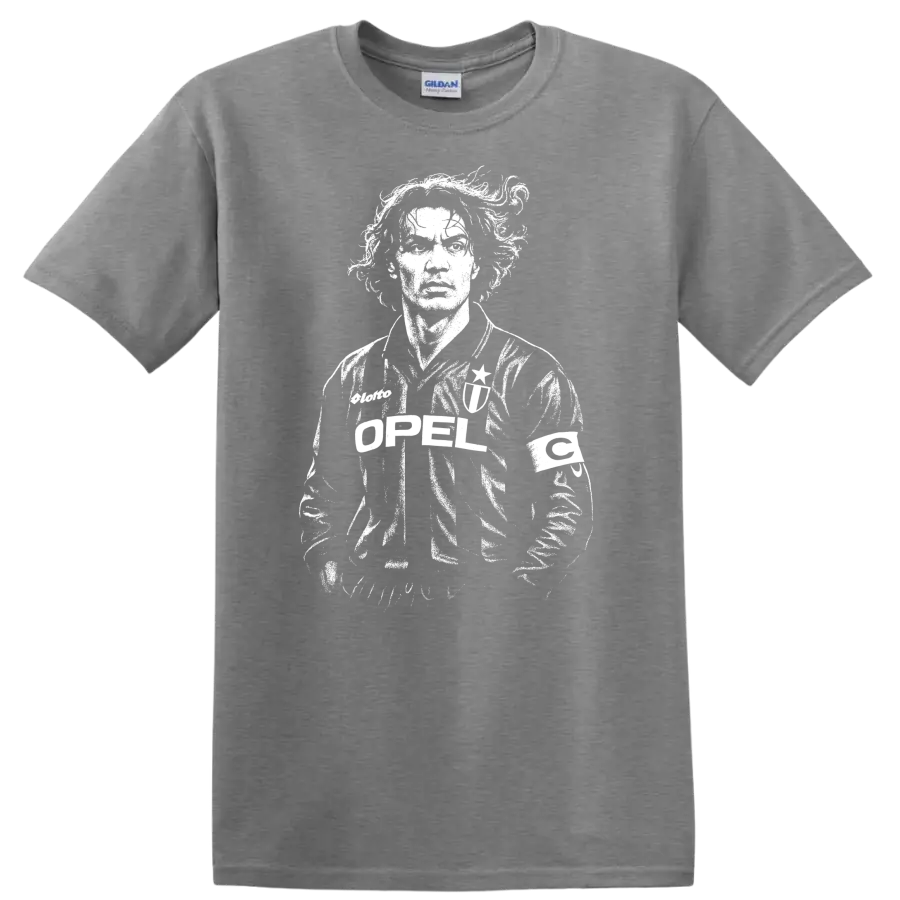 Retro soccer player portrait in vintage legend style T - Sport Grey
