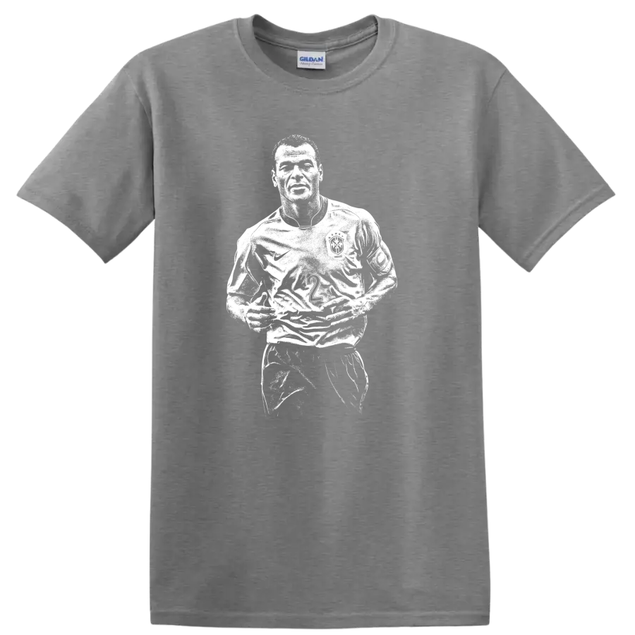 Retro soccer legend portrait style design inspired by Marcos Evangelista de Morais on T - Sport Grey