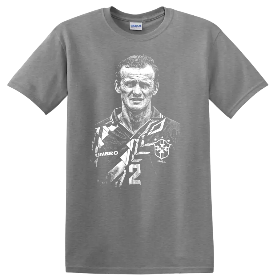 Black and white retro soccer portrait of Cláudio Taffarel T-shirt - Sport Grey