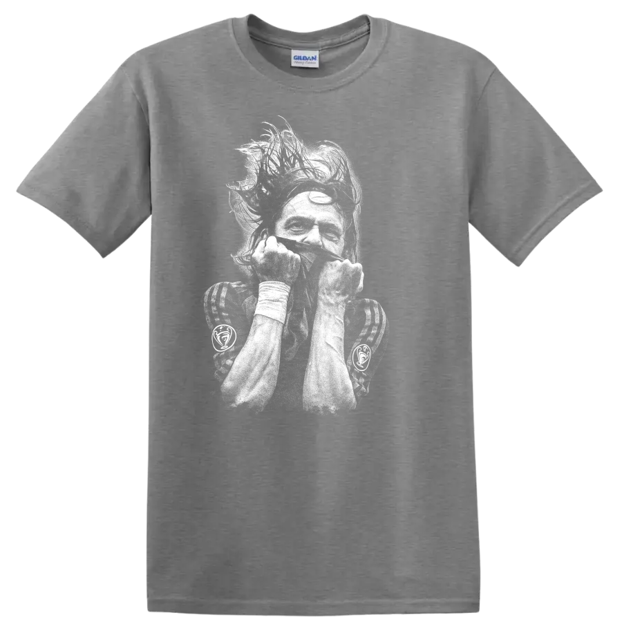 Retro soccer portrait of Zlatan Ibrahimović style T Shirt - Sport Grey