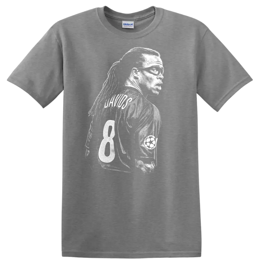 Black and white retro soccer player portrait design T - Sport Grey
