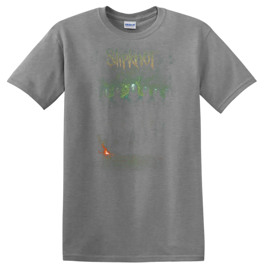 Slipknot Retro Heavy Metal Band Album Cover Style T Shirt - Sport Grey