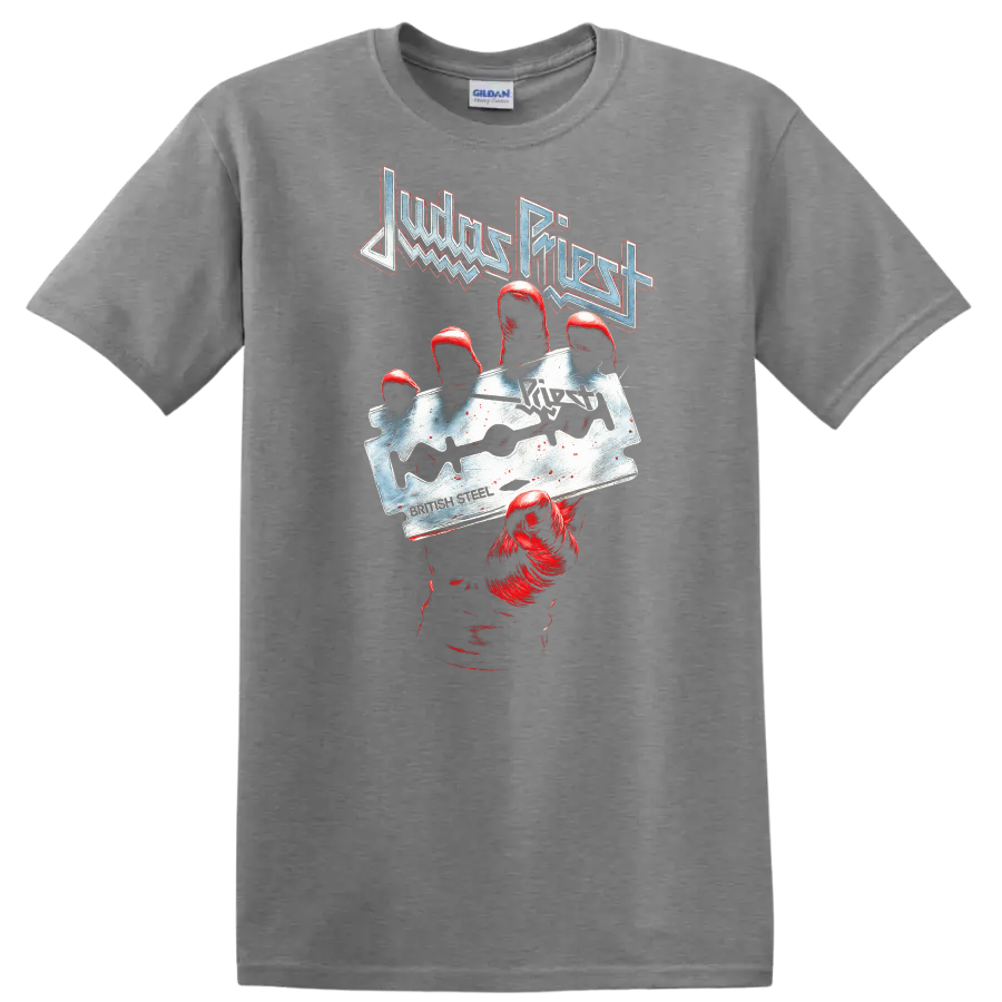 Judas Priest Retro Heavy Metal Hand Claw T Shirt Album Cover Legend - Sport Grey