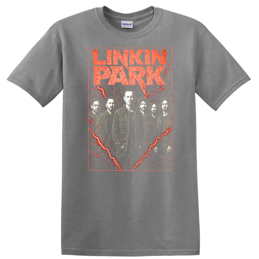 Linkin Park Retro Heavy Metal Album Cover Style T Shirt - Sport Grey