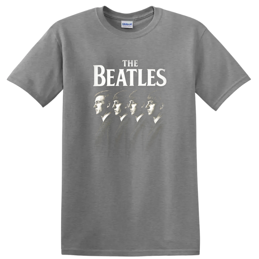 The Beatles Retro Rock Album Cover Style T Shirt - Sport Grey