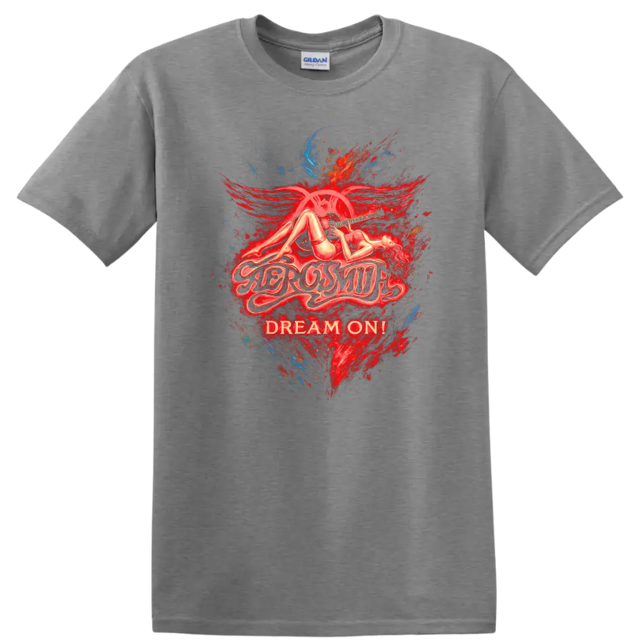Retro Rock Dream On Heavy Metal Legend Style T Shirt - Sport Grey