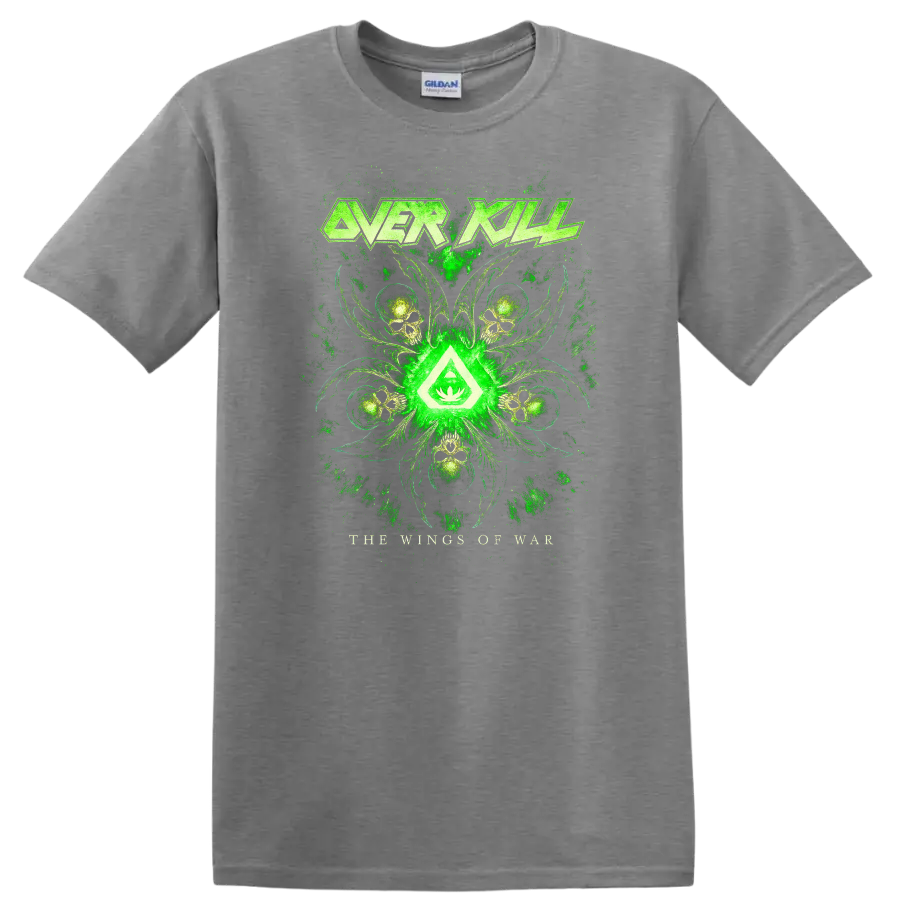 Overkill Green Heavy Metal Album Cover Style T Shirt - Sport Grey