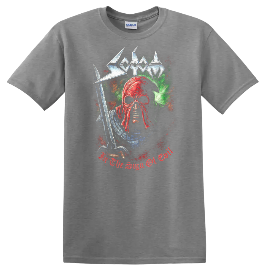 Retro Heavy Metal Skull Band Style T Shirt Gothic Rock Legend Art - Sport Grey