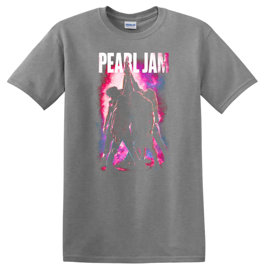 Pearl Jam Retro Rock Heavy Metal Album Style T Shirt - Sport Grey