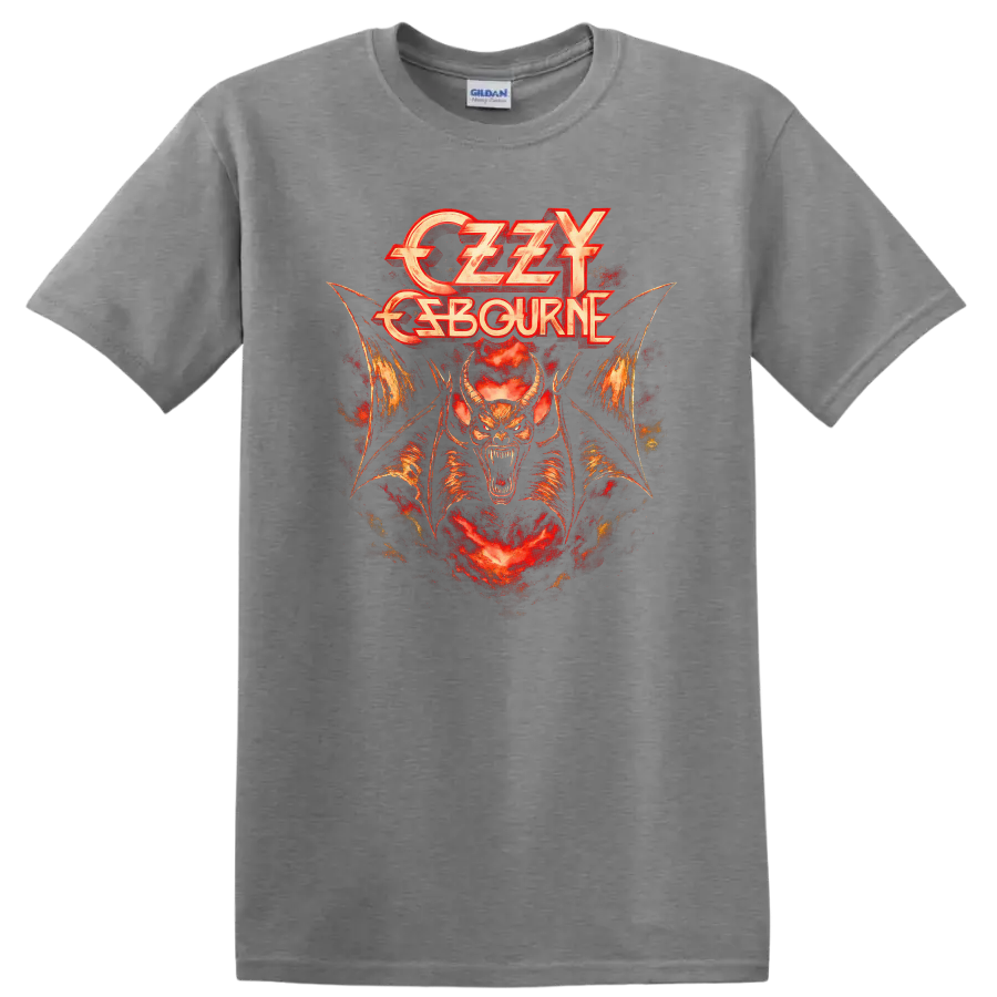 Ozzy Osbourne Retro Heavy Metal Demon T Shirt Vintage Rock Legend - Sport Grey