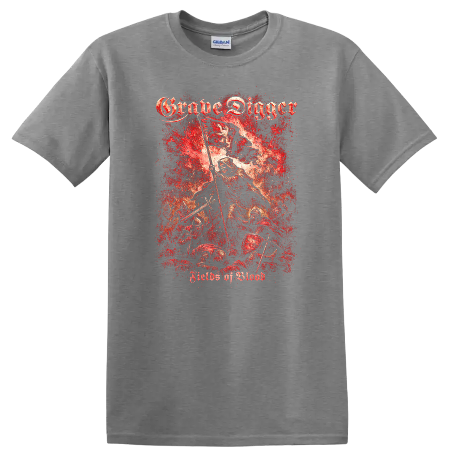 Grim Reaper Retro Heavy Metal Album Cover Legend Style T Shirt - Sport Grey