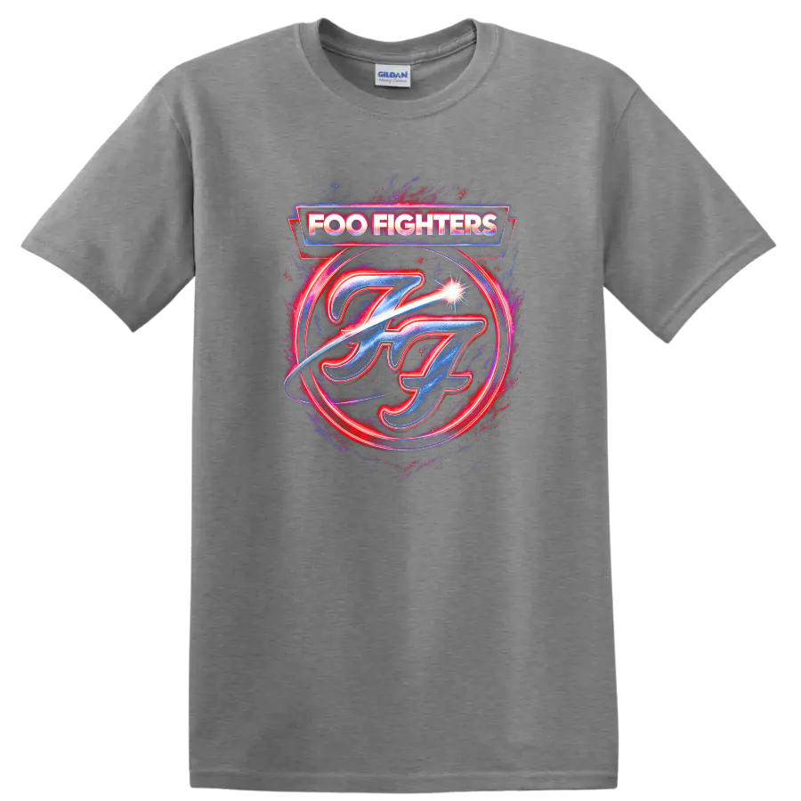 Foo Fighters Retro Heavy Metal Album Cover Style T Shirt - Sport Grey