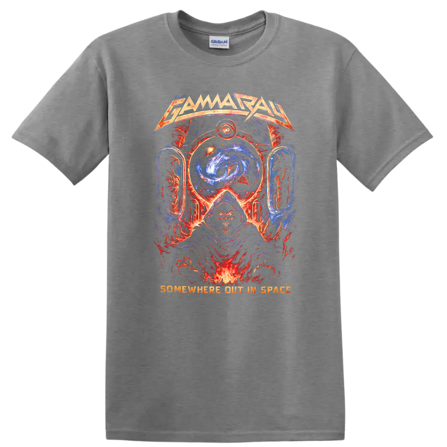 Gamma Ray Retro Heavy Metal Album Cover Style T Shirt - Sport Grey