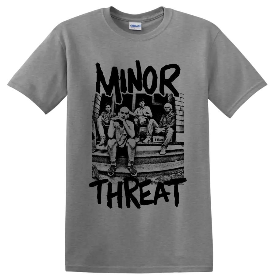 Minor Threat hardcore punk band graphic print on a Sport Grey T Shirt