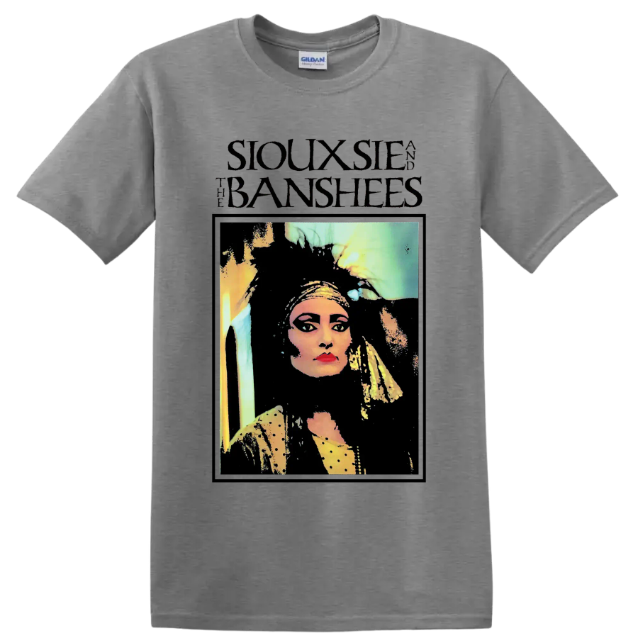 Siouxsie and the Banshees punk rock portrait graphic on a Sport Grey T Shirt