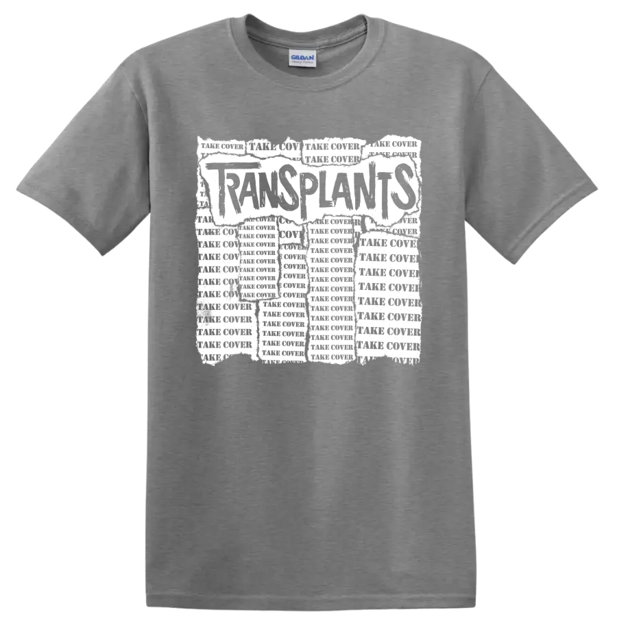 Transplants punk rock band logo graphic on a Sport Grey T Shirt