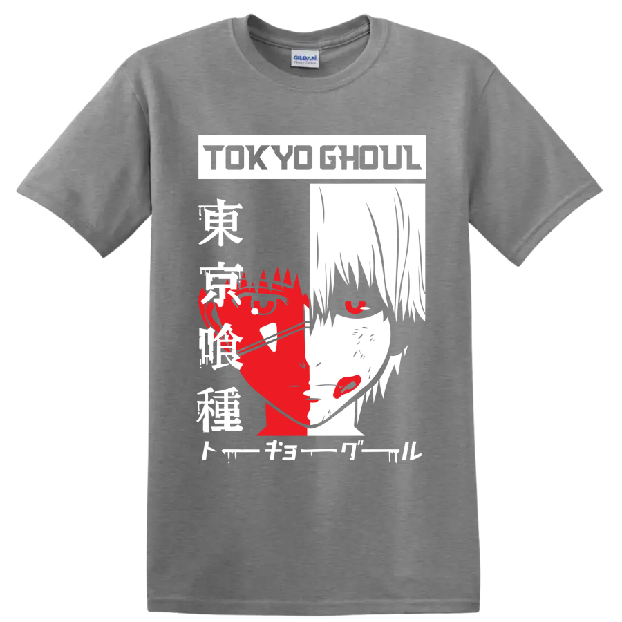 Faye Valentine Cowboy Bebop retro red, white, and black split portrait graphic on a Sport Grey T Shirt