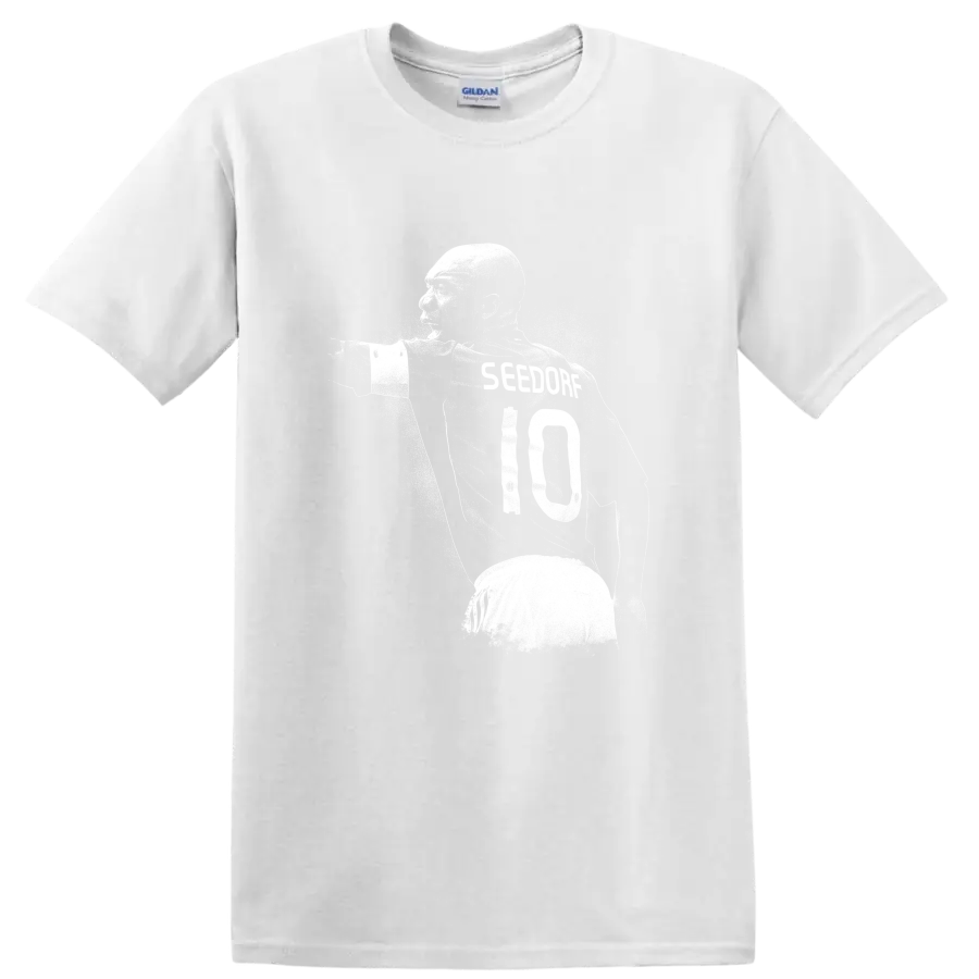 Retro soccer portrait design of Clarence Seedorf style T - White