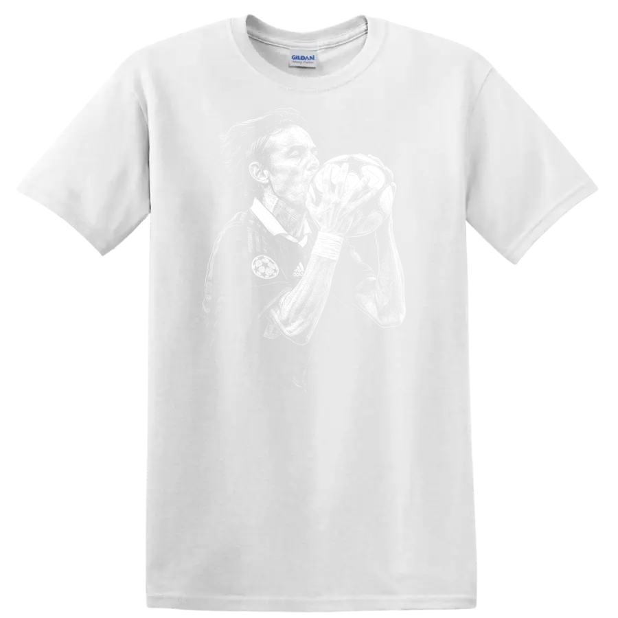 Retro soccer portrait of Filippo Inzaghi legend style T shirt - White