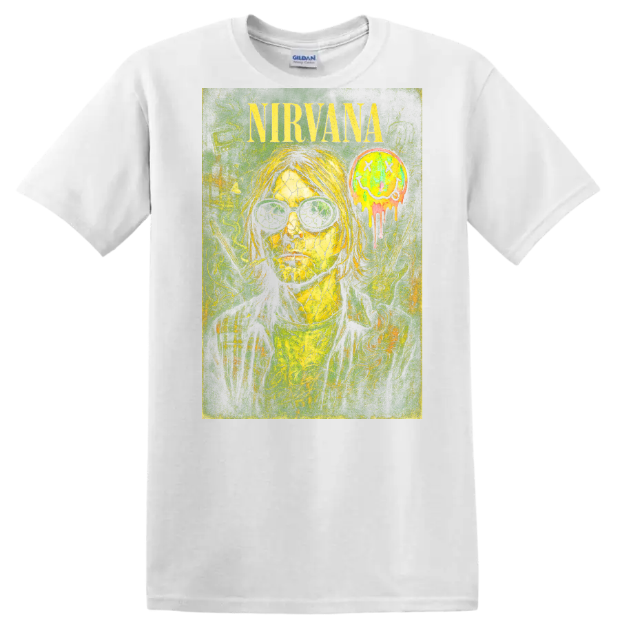 Nirvana Retro Rock Album Cover Legend Style T Shirt - White