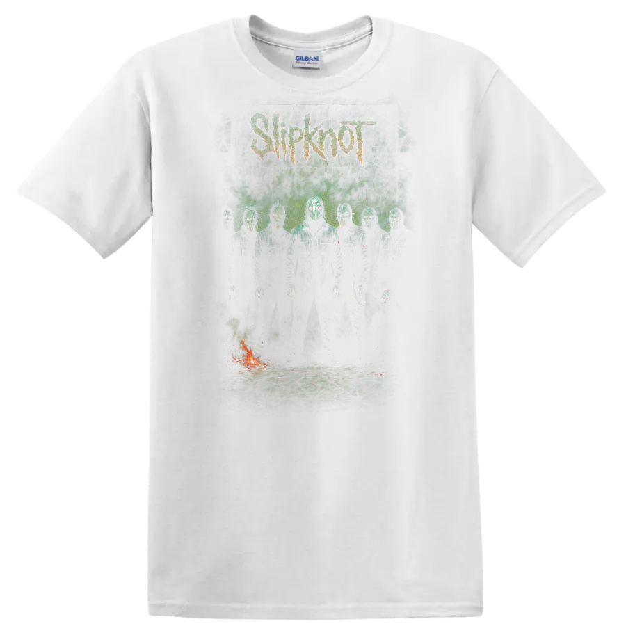 Slipknot Retro Heavy Metal Band Album Cover Style T Shirt - White
