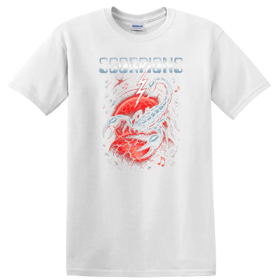 Scorpions Retro Rock Heavy Metal Album Style T Shirt - White