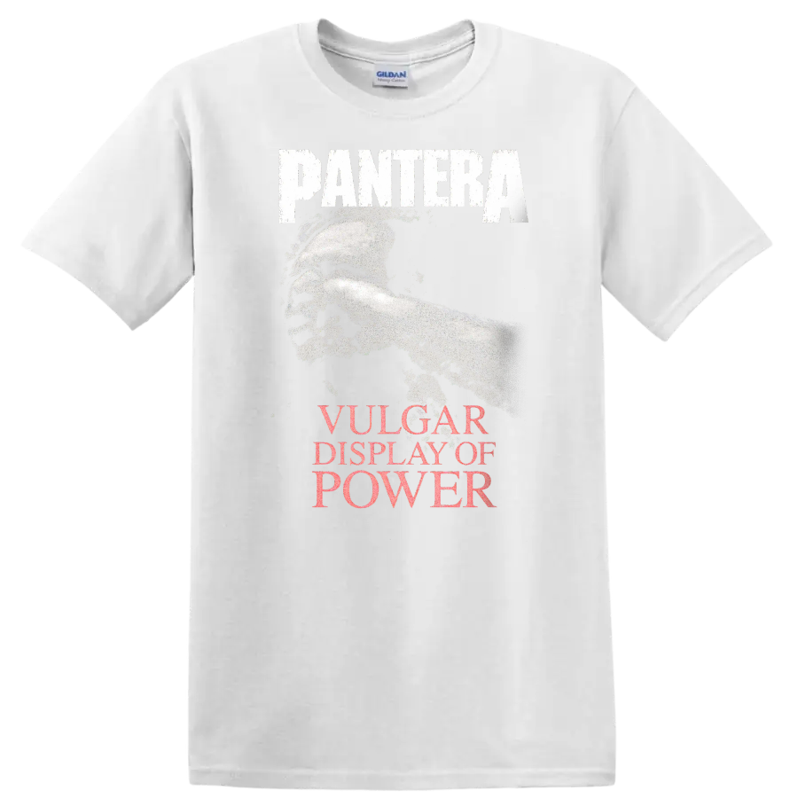 Pantera Vulgar Display of Power Heavy Metal Album Cover T Shirt - White