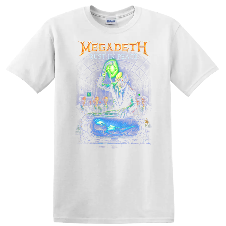 Megadeth Rust In Peace Retro Heavy Metal Album Art T Shirt - White