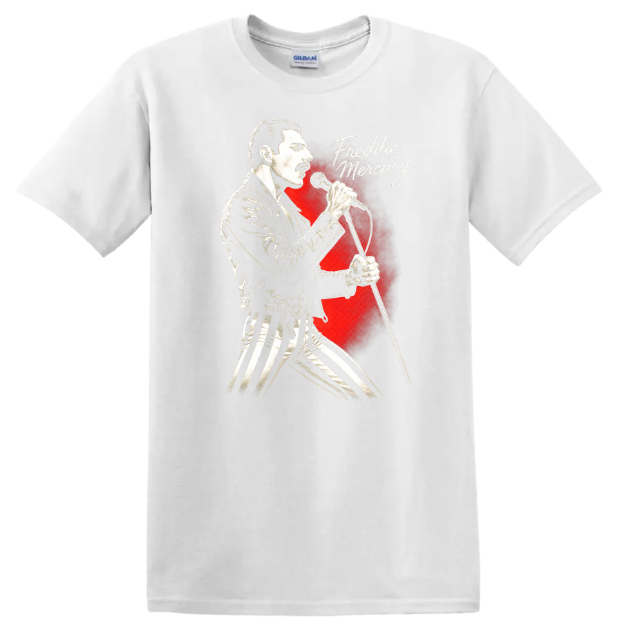 Freddie Mercury Retro Rock Heavy Metal Legend Style T Shirt - White