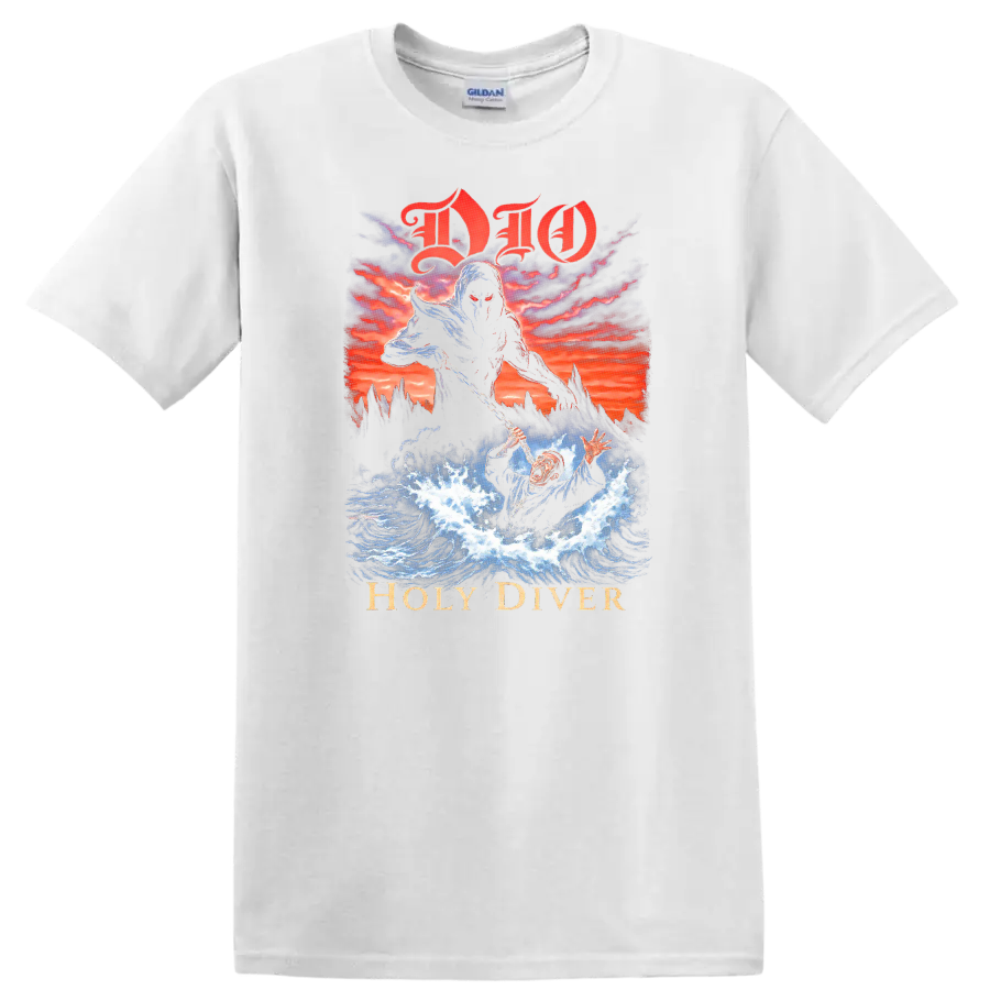 DIO Holy Diver Retro Heavy Metal Album Cover T Shirt - White