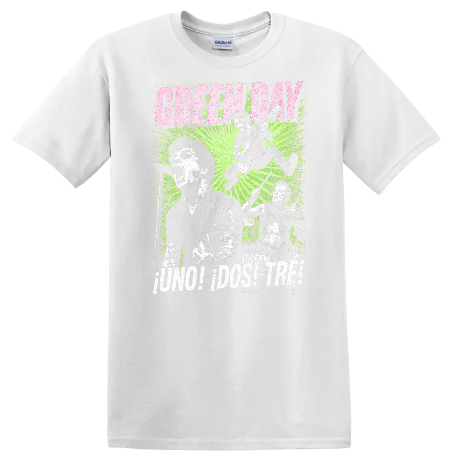 Green Day Punk Rock Retro Heavy Metal Album Style T Shirt - White