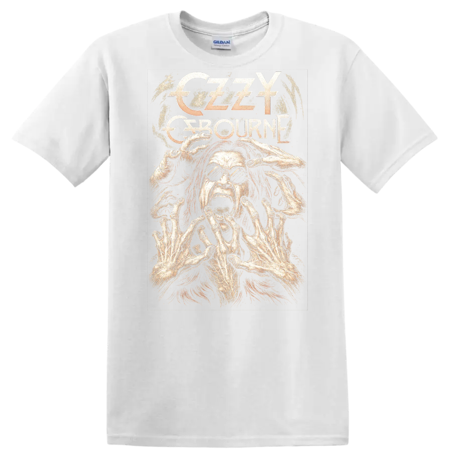 Creepy Retro Rock Legend Horror Face Album Cover Style T Shirt - White