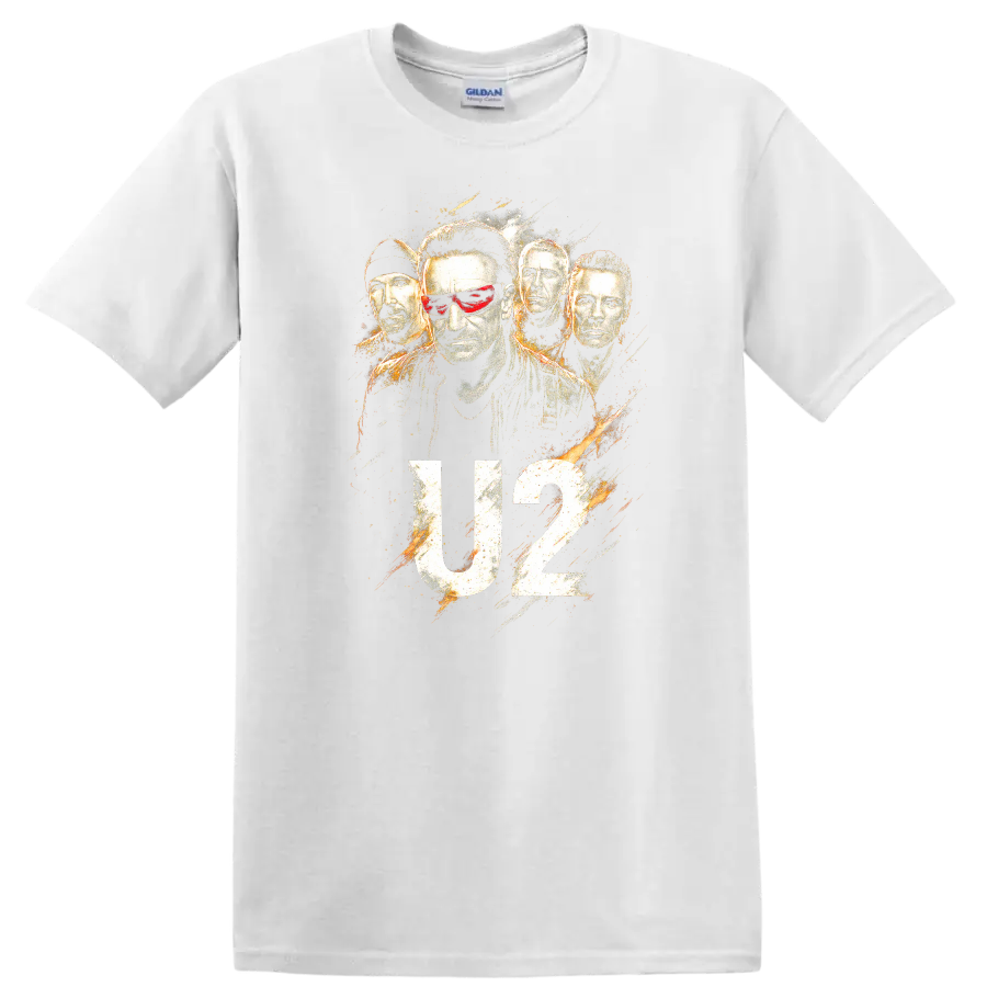 U2 Retro Rock Heavy Metal Album Cover Legend Style T Shirt - White