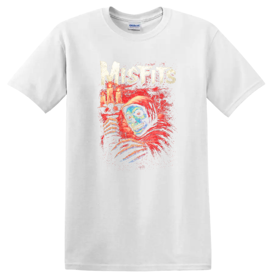 Misfits Horror Skull Heavy Metal Album Style T Shirt - White