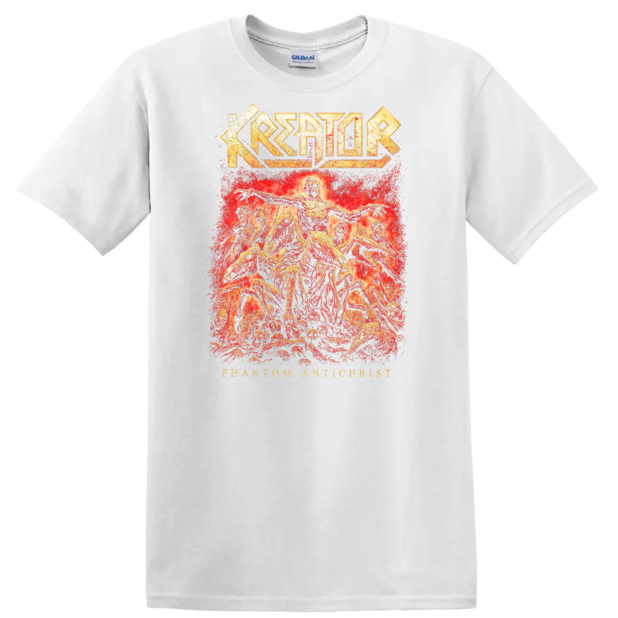 Kreator Phantom Antichrist Retro Heavy Metal Album Cover T Shirt - White