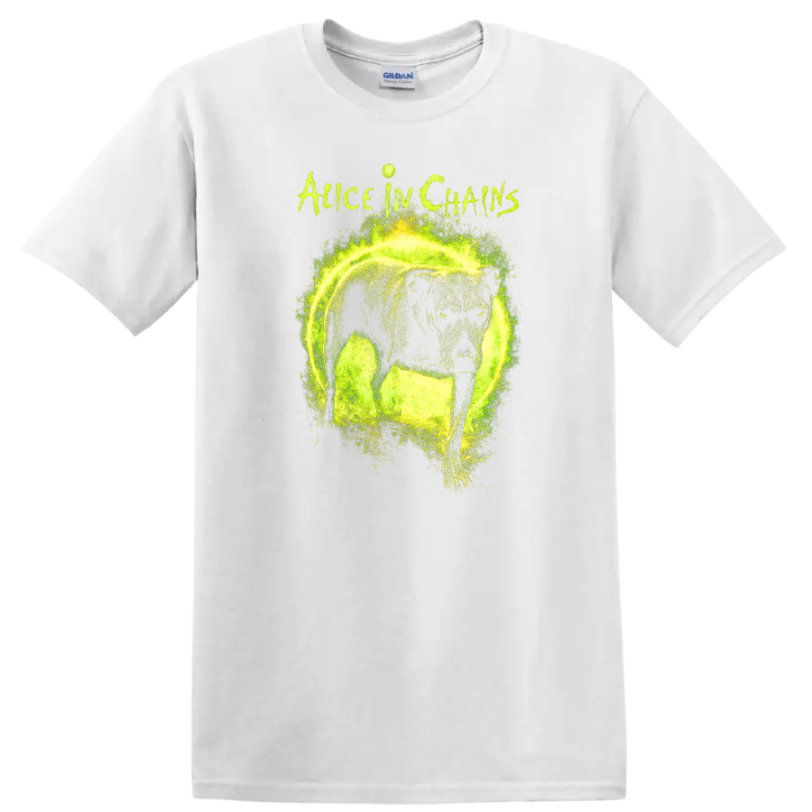 Alice in Chains Retro Heavy Metal Album Art T Shirt - White