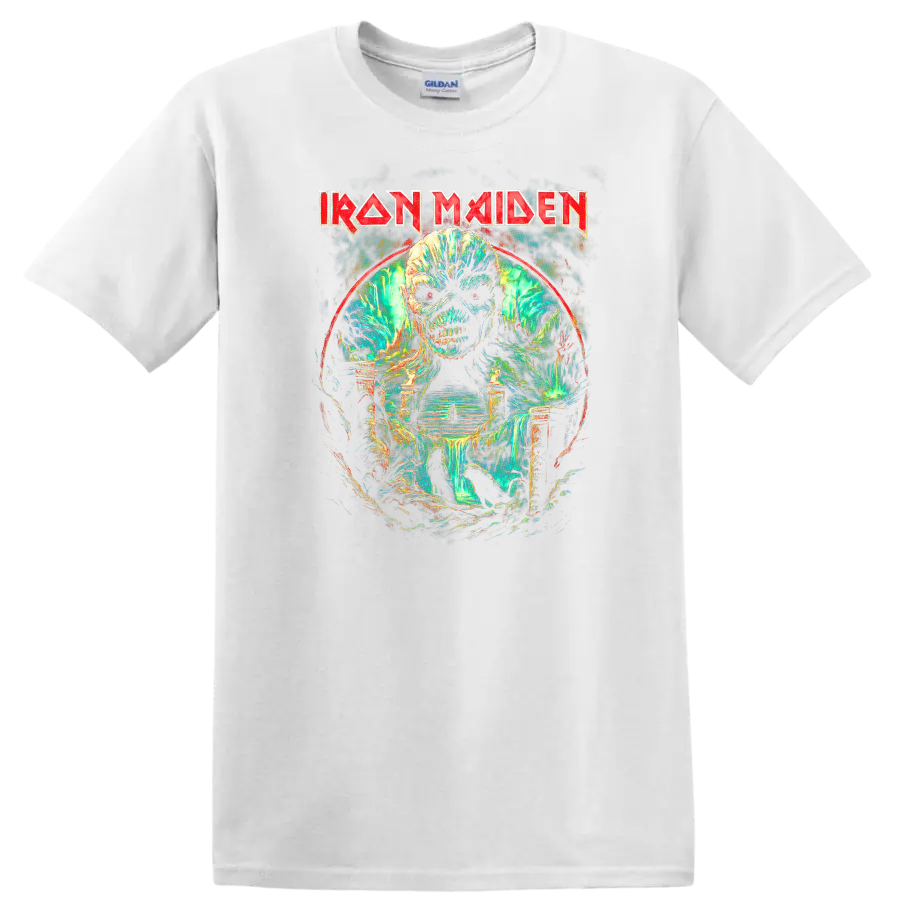 Iron Maiden Heavy Metal Album Art Skull T Shirt Retro Rock Legend - White