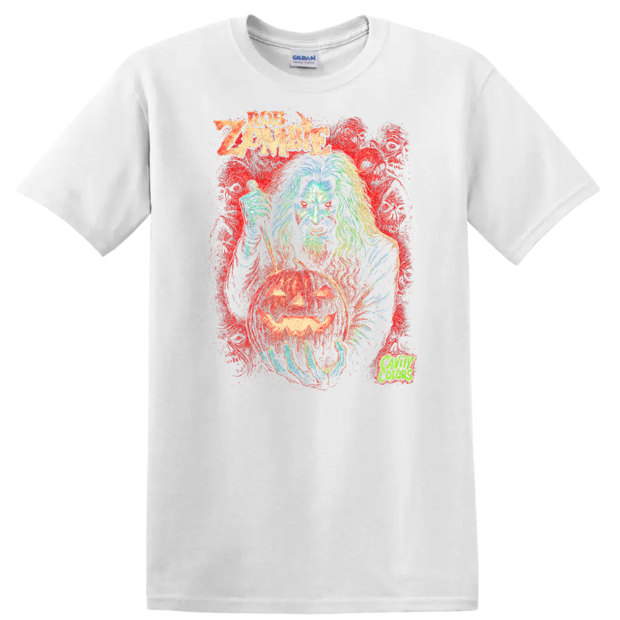 Retro Zombie Rock Legend Album Cover T Shirt Heavy Metal Horror Graphic - White