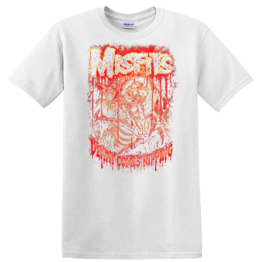 Misfits Horror Skull Heavy Metal Retro Rock T Shirt - White