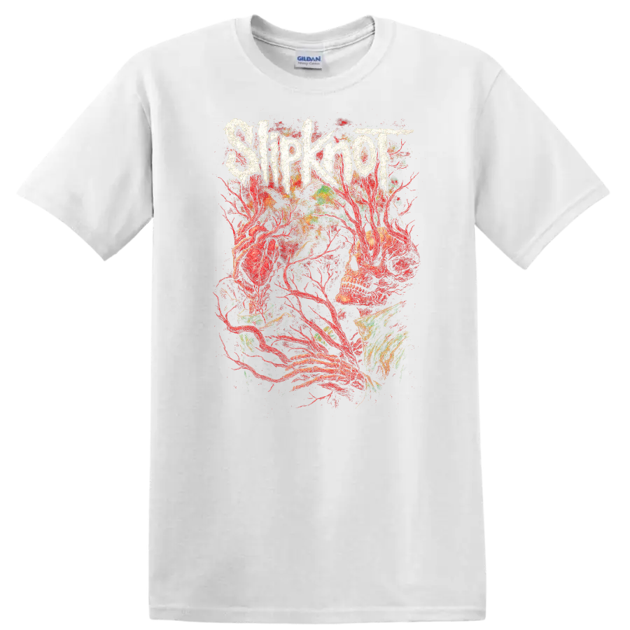 Slipknot Heavy Metal Band Logo Style T Shirt Retro Rock Graphic - White