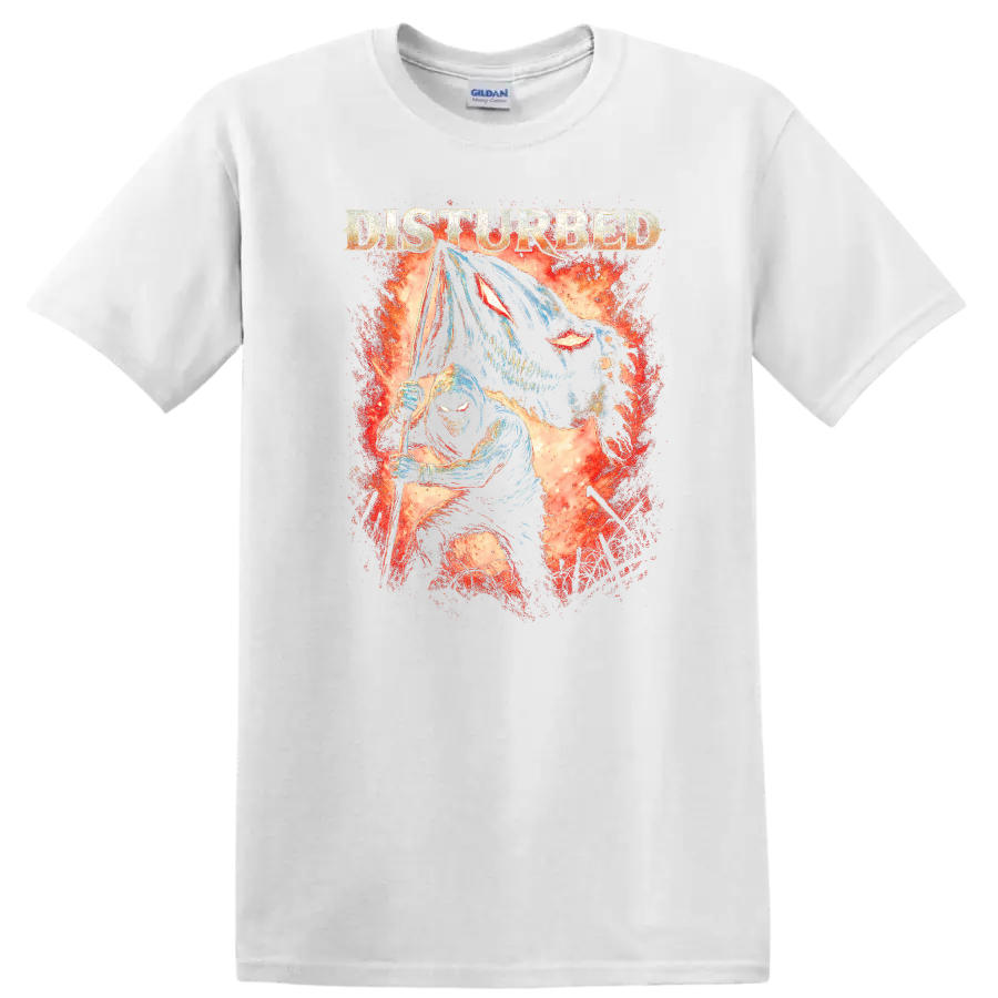 Disturbed Heavy Metal Album Cover Legend Style T Shirt - White