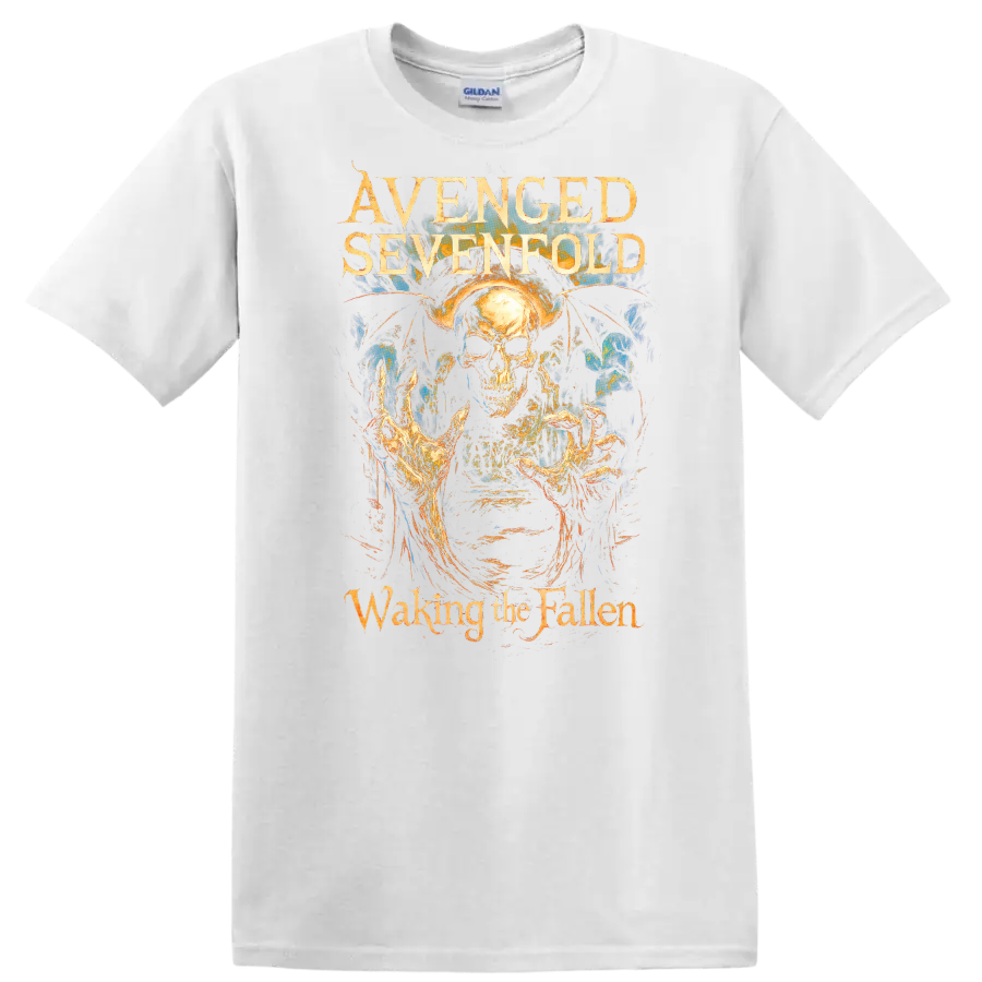 Avenged Sevenfold Waking the Fallen Retro Metal Album Art T Shirt - White