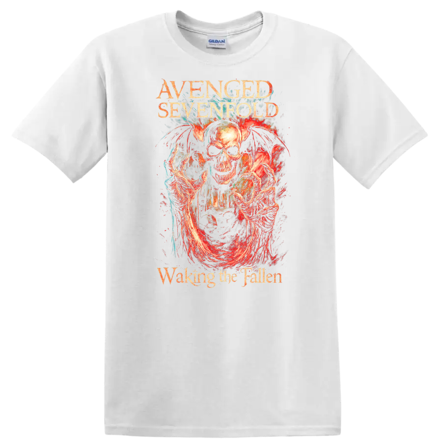 Avenged Sevenfold Retro Heavy Metal Skull Album Art T Shirt - White