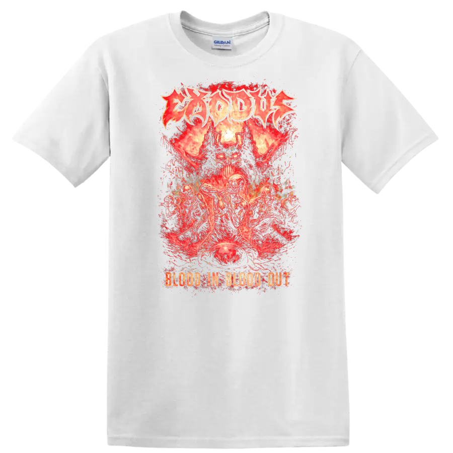 Blood In Blood Out Retro Heavy Metal Skull T Shirt - White