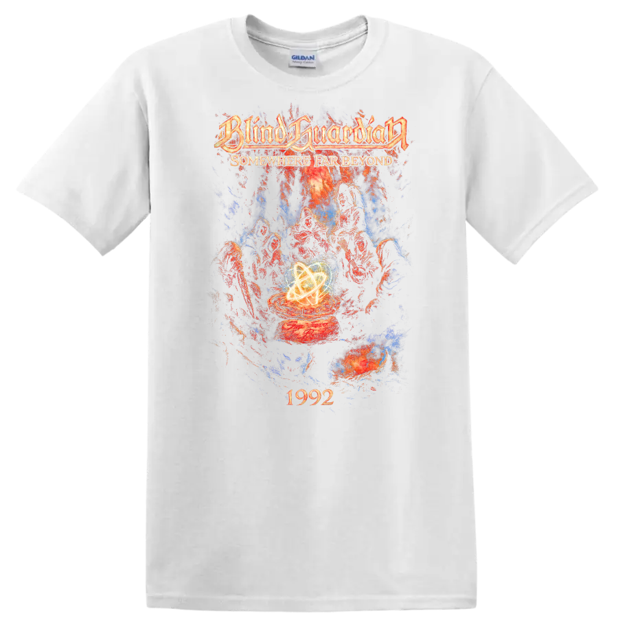 Blind Guardian Somewhere Far Beyond Retro Heavy Metal T Shirt 1992 Album Art - White