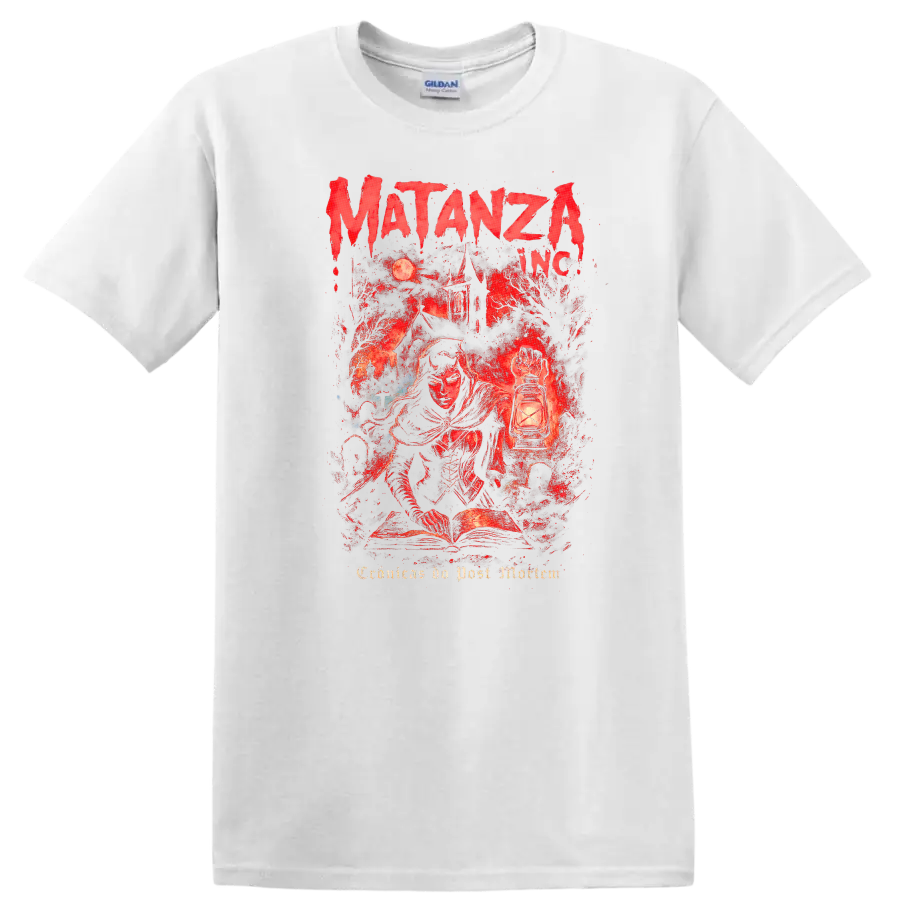 Matanza Inc Retro Heavy Metal Band Album Cover Style T Shirt - White